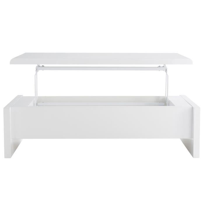 table basse design reglable blanche avec rangement lola