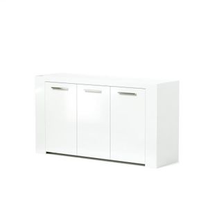 DIAMENTINO Buffet contemporain blanc brillant - L 144 cm
