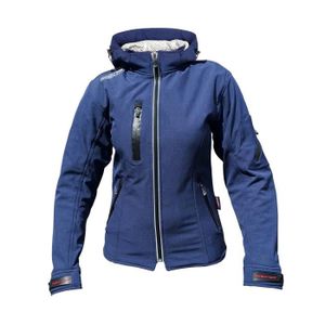 RIDER-TEC Blouson femme en Soft-Shell couleur Bluejean avec coques de protections