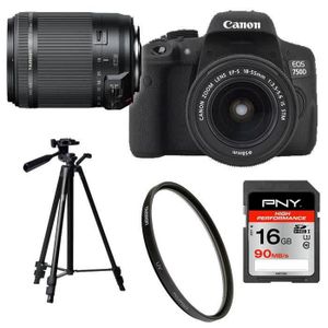 CANON EOS 750D 18-55 S DFIN + objectif + sacoche + carte 16Go