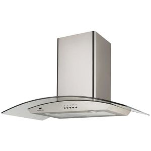 CONTINENTAL EDISON HDG90IV - Hotte décorative murale - Evacuation - 650m3-h - 3 vitesses - L90cm - Inox