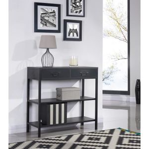 CAMDEN Console industriel noir laqué - L 90 cm