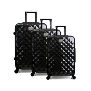GEORGES RECH Set de 3 Valises Rigide Polycarbonate 4 Roues 52-64-72cm BELFAST Noir
