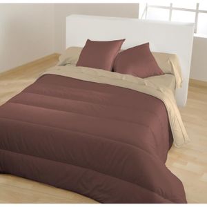 BLEU CALIN Couette 400 gr/m? bicolore 220x240 cm sienne et chamois