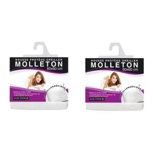 SOLEIL d'OCRE Lot de 2 housses prot?ge-oreillers 60x60 cm blanc