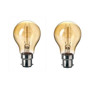 SYLVANIA Lot de 2 ampoules décoratives Vintage globe 80 B22 60 W ? incandescence