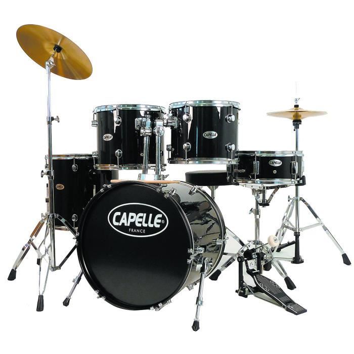 CAPELLE Batterie 5 futs complete 20" noire pas cher Achat / Vente batterie Cdiscount