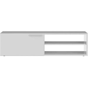 MEUBLE TV - HI-FI KIKUA Meuble TV 130cm Blanc brillant