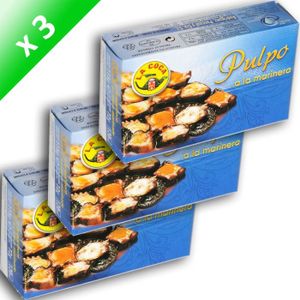 AUTRE CONSERVE POISSON Lot de 3 Poulpes à la Marinière 115gr