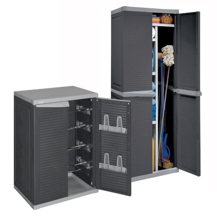 ALLIBERT Lot de deux armoires de rangement haute et basse Harmony Multi