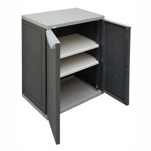 ALLIBERT Armoire basse de rangement gris anthracit