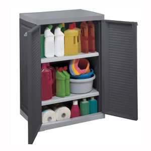 ALLIBERT Armoire basse de rangement gris anthracit