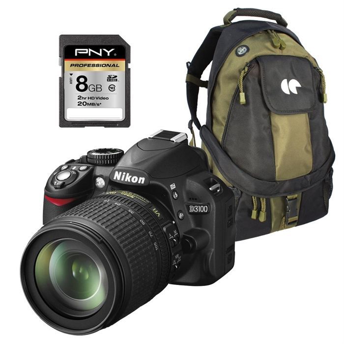 PHOTO RÉFLEX Nikon D3100 + AF S VR 18 105mm + carte Sd + étui