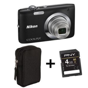 COMPACT NIKON S2600 NOIR + Etui + Carte SD PNY 4 Go
