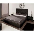 STRUCTURE DE LIT BRITT Lit 140x190 cm en PU Noir