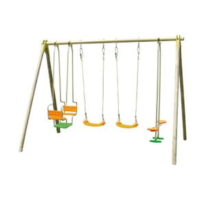 BALANCOIRE - STATION JEUX Portique bois/métal 2,30 m 4 agres BALANCOIRE - STATION JEUX Portique bois/métal 2,30 m 4 agres