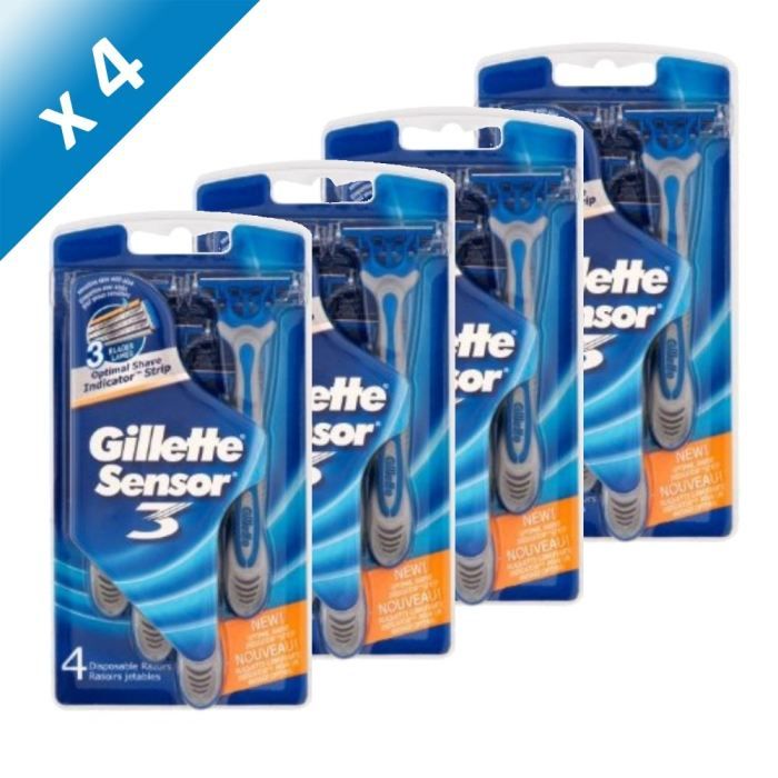 gillette 4 rasoirs jetables sensor 3 gold x4 achat gillette 4 rasoirs jetables sensor 3 gold x4 achat