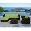 SALON DE JARDIN  Rangiroa Vert - Salon de jardin en résine tress…