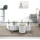  SURF Table basse Blanche + 2 poufs assortis