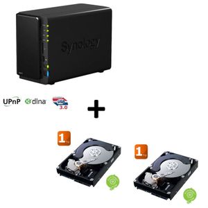 SERVEUR STOCKAGE - NAS  Bundle Boîtier NAS 2 baies + 2 Green 1To 32Mo 3.5"