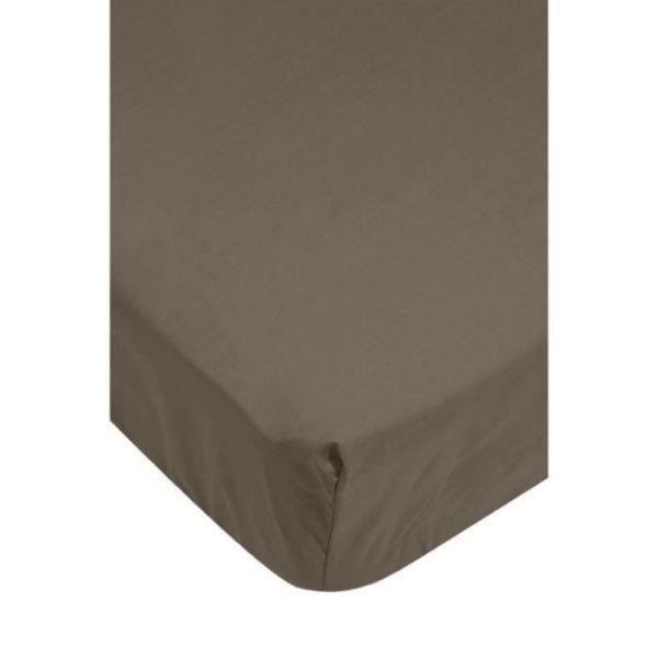 DRAP HOUSSE 120X190 CM 100% COEUR DE COTON TAUPE DRAP HOUSSE 120X190