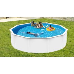 TRIGANO Piscine ronde en métal 4,95x1,20m - Blanc