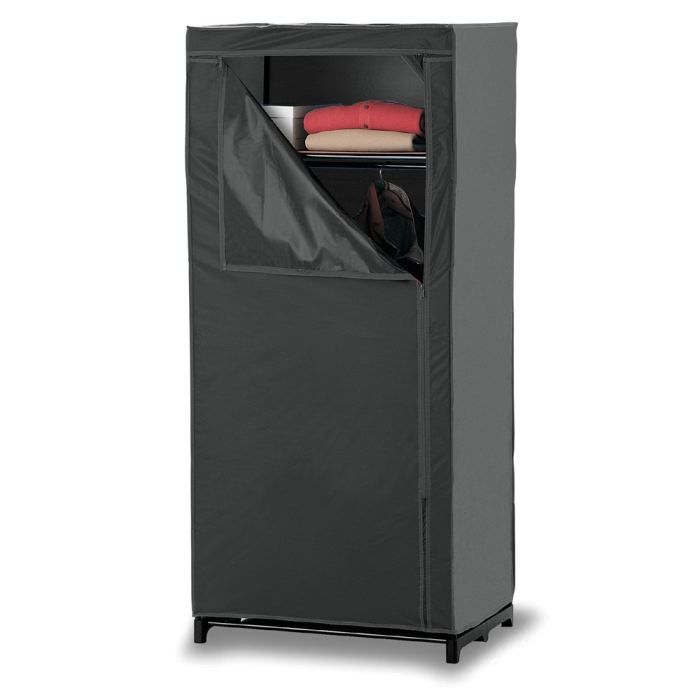 ARMOIRE PENDERIE SOUPLE 70x50x160CM NOIR Achat / Vente petit meuble