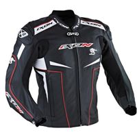 VETEMENT HAUT IXON Blouson Cuir ROCKET Noir/Blanc/Rouge