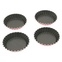 MOULE - PLAQUE A PATISSERIE TEFAL 4 moules à tartelettes 11 cm rouge