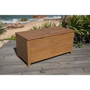 Coffre ? coussins en bois acacia FSC - 126x60x60 cm