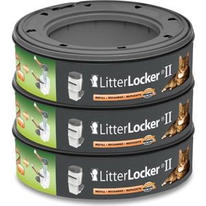 LITTER LOCKER II Lot de 3 recharges rondes pour poubelle de liti?re - Chat