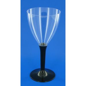 Verre à vin plastique Noir, vaisselle jetable pas cher Badaboum