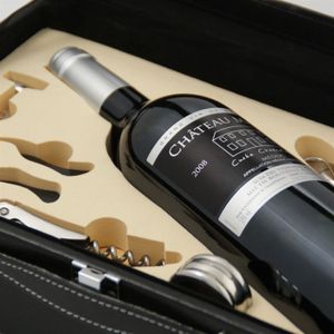 Coffret Design Noir Vin et Accesoires Sommelier
