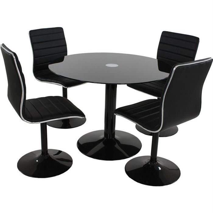 TABLE DE REPAS DESIGN ALICE NOIR + 4 CHAISES Achat / Vente table a