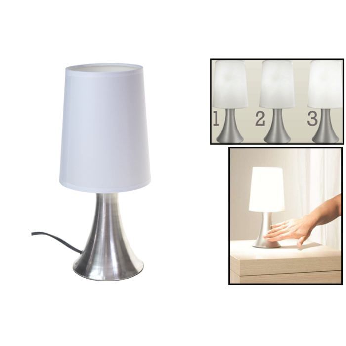 Lampe de chevet tactile touch Blanc Achat / Vente Lampe de