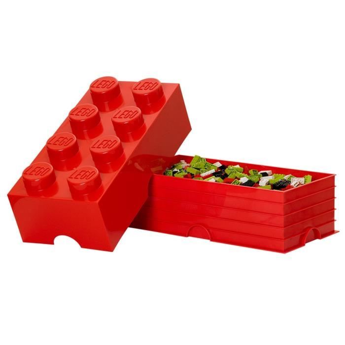 LEGO Brique de Rangements Empilable Rouge, 8 plots - Achat / Vente commode de chambre - Cdiscount