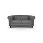  Canapé Chesterfield 2 places Cuir Gris