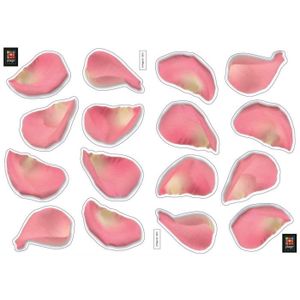 PLAGE Stickers adhésif mural Taille S -Pétales de Rose2 planches 29,7 x 21 cm, divers motifs