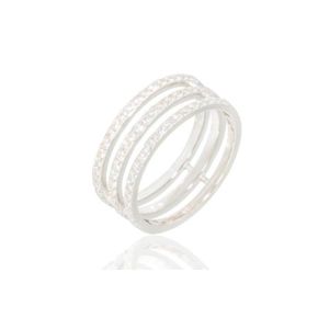 BAGUE , ANNEAU Bague Victoria Kiss 3 Rangs En Argent Et Oxydes
