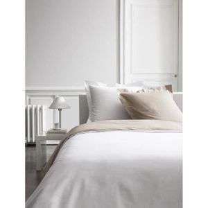 TODAY PREMIUM Housse de couette bicolore percale - 1 housse de couette 240x260 cm mastic et chantilly