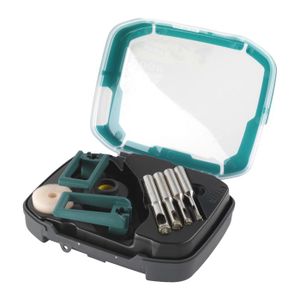 WOLFCRAFT Coffret forets ? 5, 6, 8, 10mm pour carrelage queue ronde ? 10mm avec guide