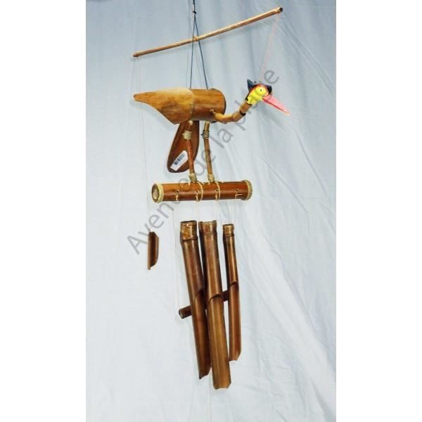 Carillon bambou oiseau 60 cm Décoration de jardin Achat / Vente