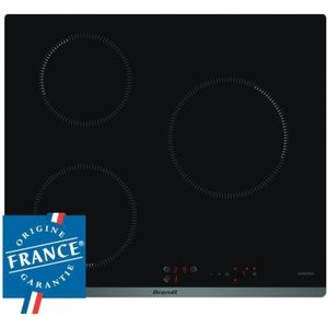 BRANDT BPI6310B - Table de cuisson induction - 3 zones - 4600W - L58 x P51cm - Rev?tement verre - Noir