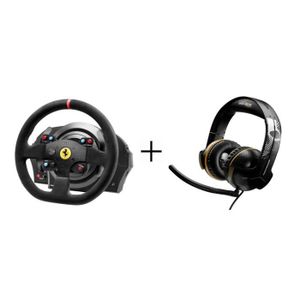 Pack Thrustmaster : Volant T300 Ferrari Alcántara Edition - PS3/ PS4/ PC + Micro-Casque Gamer Y-300CPX GRWL Edition - Filaire