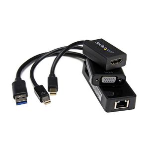 STARTECH Kit d'adaptateurs HDMI / VGA / GbE pour Microsoft Surface Pro 3 - Mini DisplayPort vers HDMI/VGA - USB 3.0 vers GbE