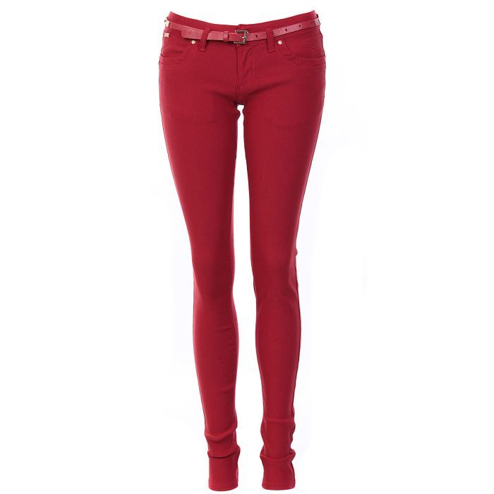 Jegging rouge avec ceinture Rouge Achat / Vente legging Jegging