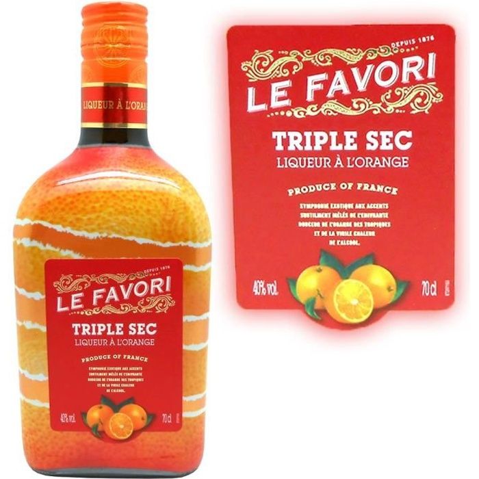 Liqueur à l'orange Triple Sec Le Favori 40° 70cl - Achat / Vente