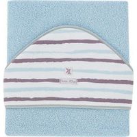 SORTIE DE BAIN SUCRE D'ORGE Cape de bain Aquarelle bleu