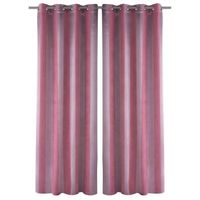 Paire de Rideaux Occultants RAYES FUSHIA 140x260cm Paire de Rideaux Occultants RAYES FUSHIA 140x260cm