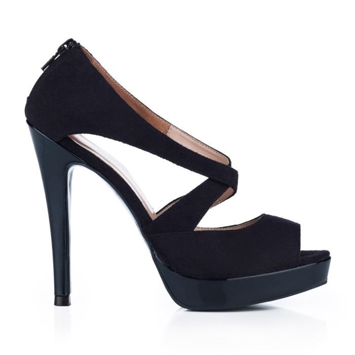 Sandales en daim Noir - Achat  Vente Sandales en daim pas cher ...